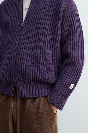 GILET EN MAILLE PERLÉE X SR_A - Violet de Zara - Image 4