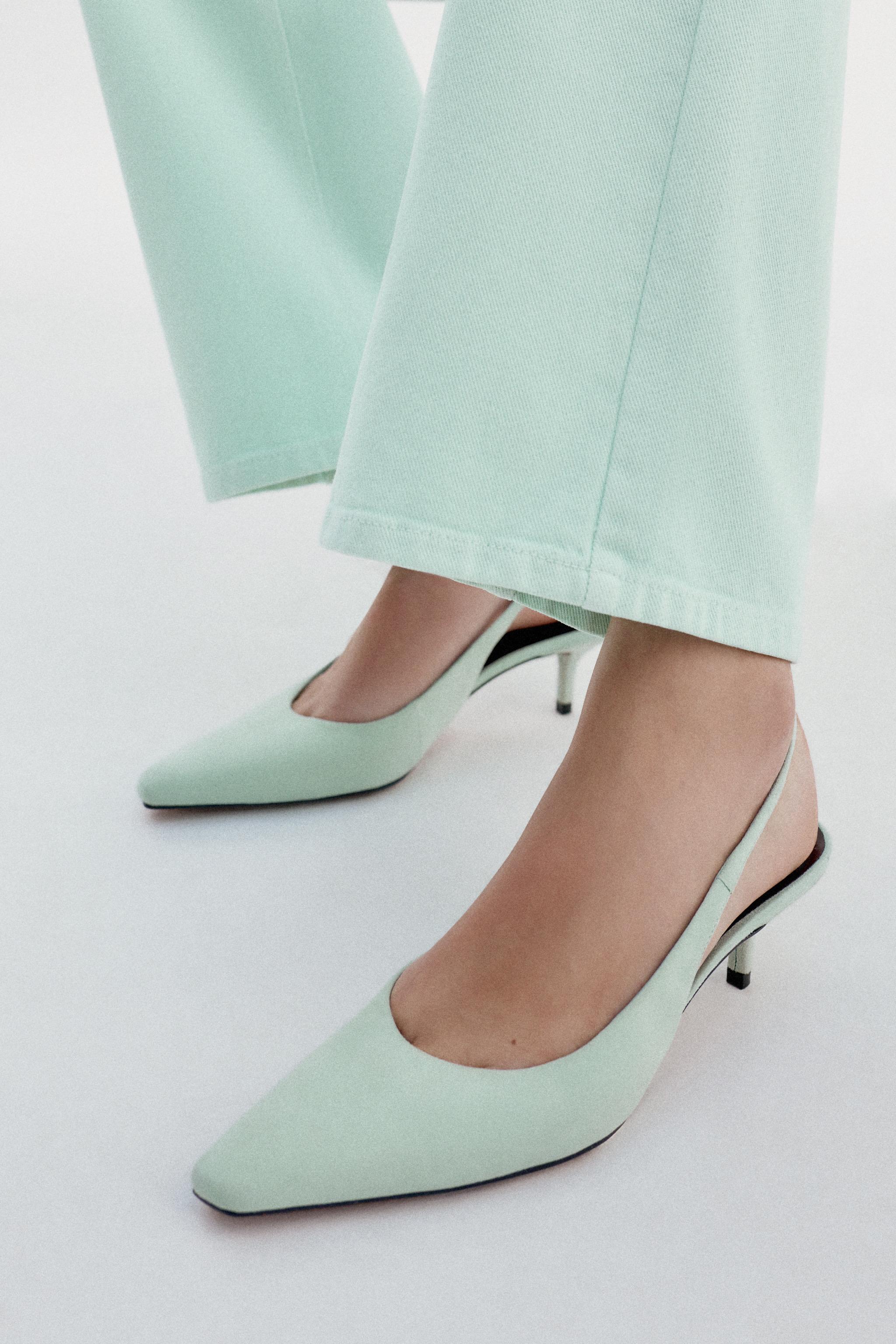 SUEDE KITTEN HEEL SHOES