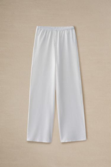 COTTON TROUSERS - White by Zara - Image 5