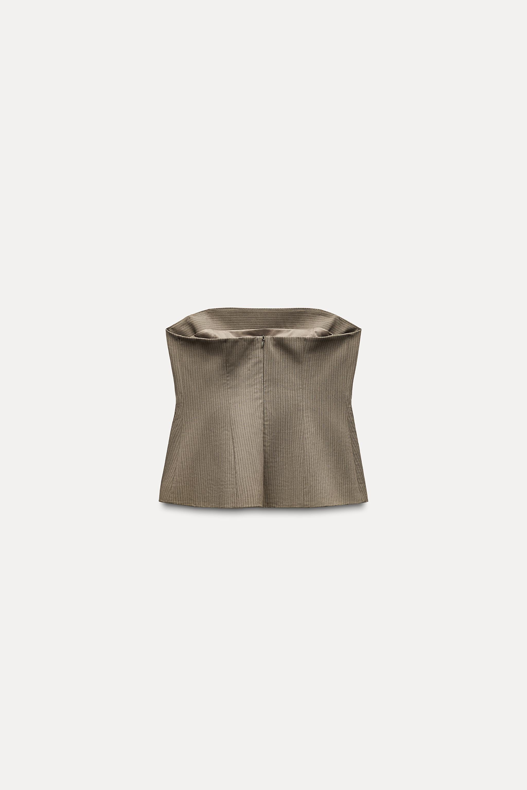 STRAPLESS TOP - Green | ZARA United States