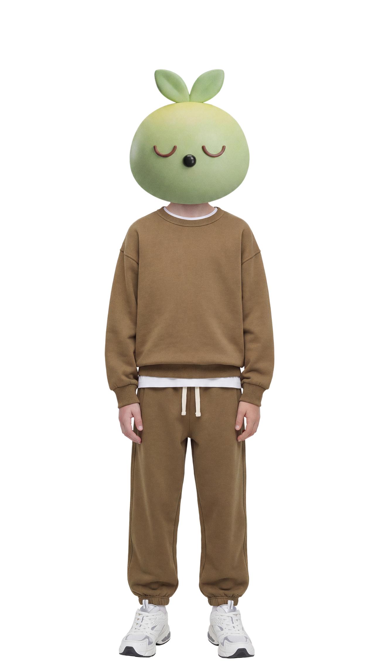 BASIC SWEATSHIRT — taupe brown