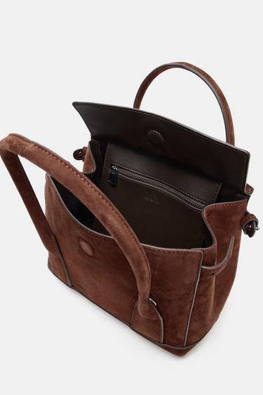 LEATHER MINI CITY BAG - Chocolate by Zara - Image 5