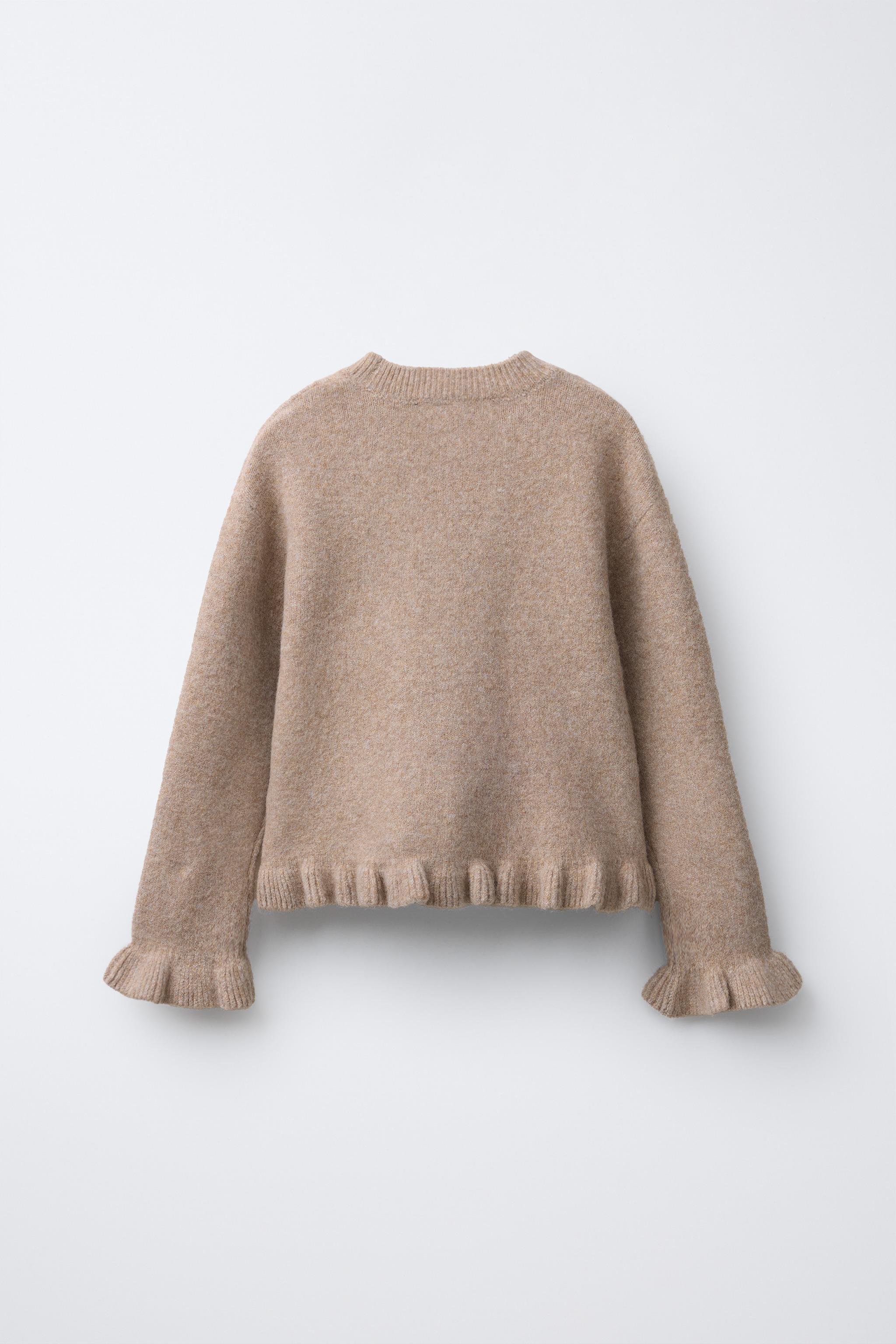 theredthread S logo knit pants micro ニット SUÉTER DE TRICÔ COM BABADOS - Tostados | ZARA Brasil