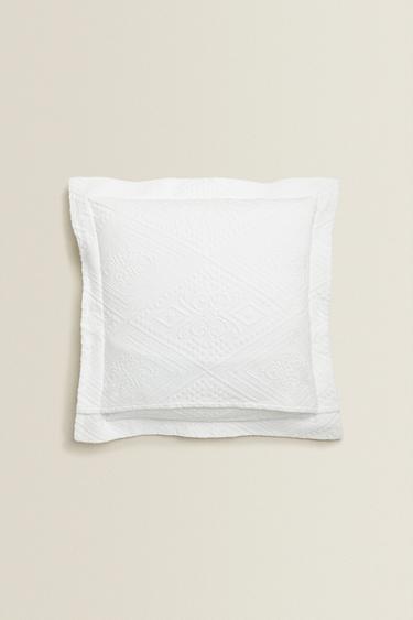 COTTON CUSHION COVER WITH GEOMETRIC DESIGN - White by Zara - Image 3