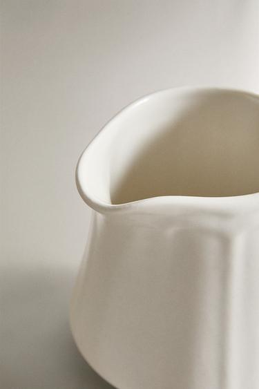 PORCELAIN MILK JUG WITH RAISED PATTERN - White by Zara - Image 3