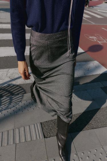 JASPE MIDI PENCIL SKIRT - Grey marl by Zara - Image 1