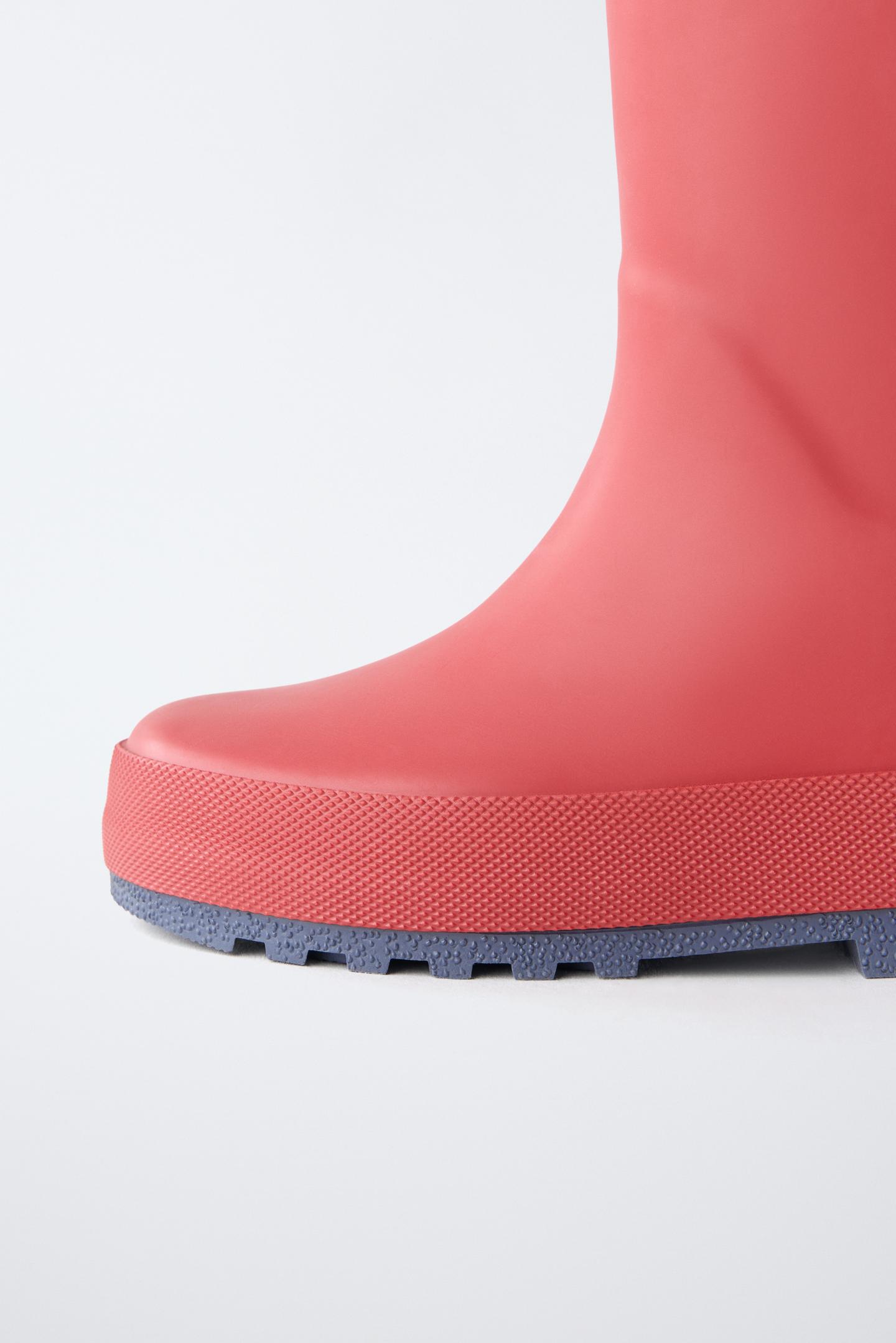 Детские ботинки Zara Plaid Rain Boots, цвет: Красный — фото 6