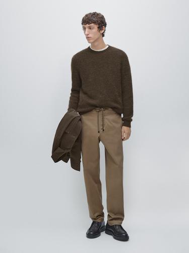 Pantalón jogger fit mezcla algodón - Aceite de Zara