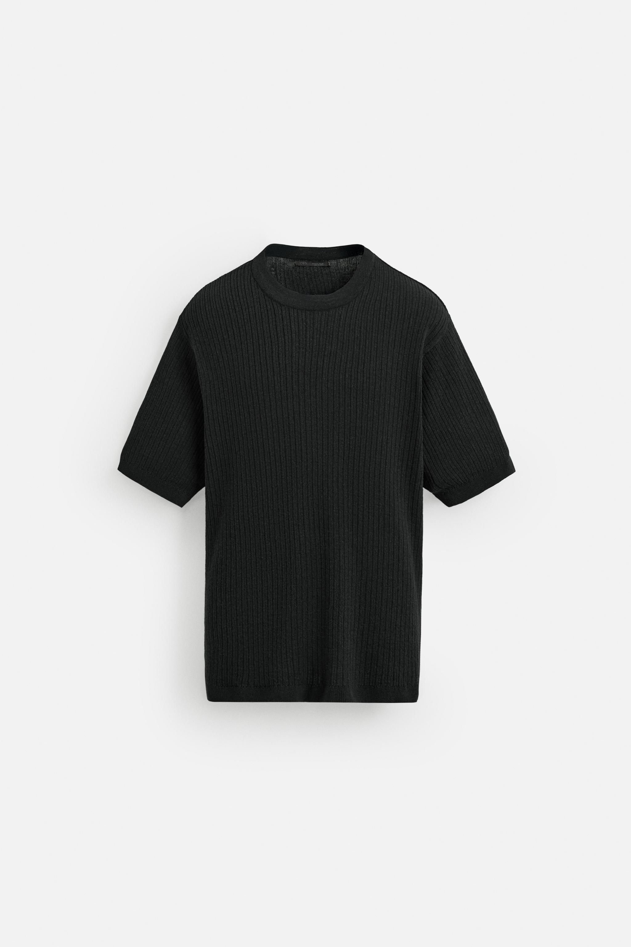 JACQUARD KNIT T-SHIRT - Light beige | ZARA United States