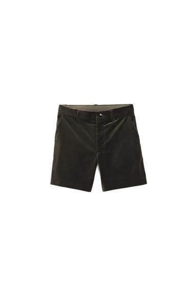 6-10 JAHRE/ BERMUDASHORTS AUS SAMT LIMITED EDITION - Dunkelgrün von Zara
