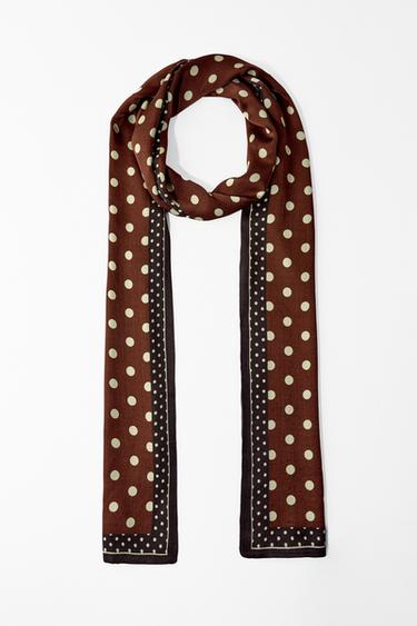 POLKA DOT PRINT SATIN SCARF - only one by Zara