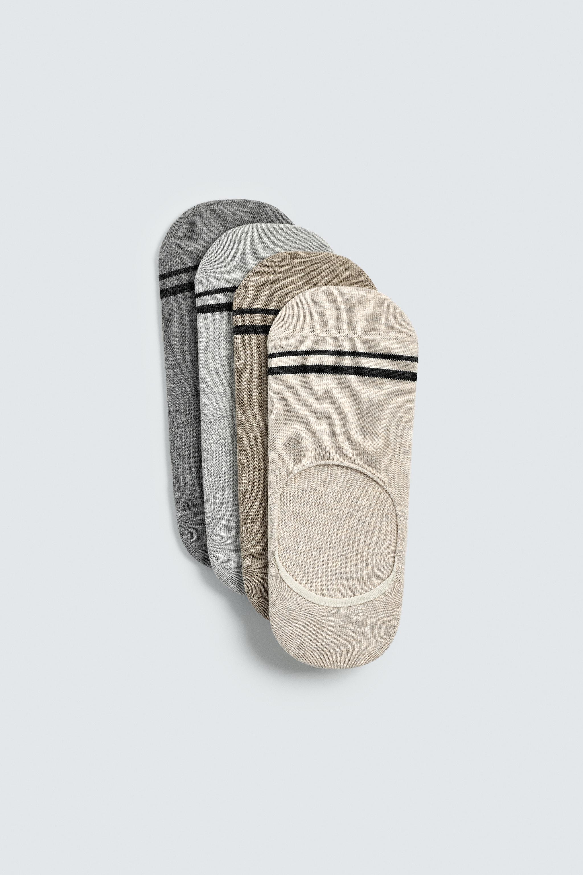 PACK OF 4 STRIPED INVISIBLE SOCKS