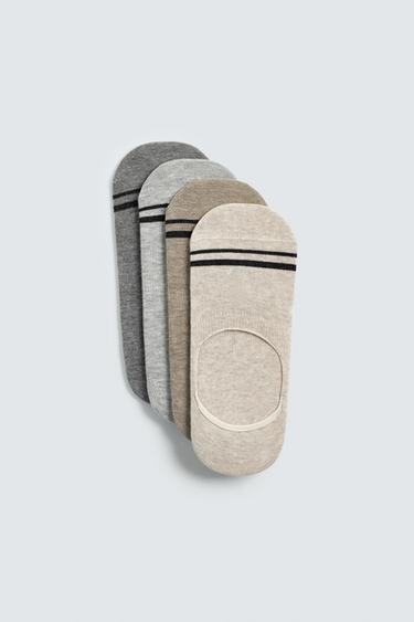 4 PACK STRIPED NO-SHOW SOCKS - various by Zara