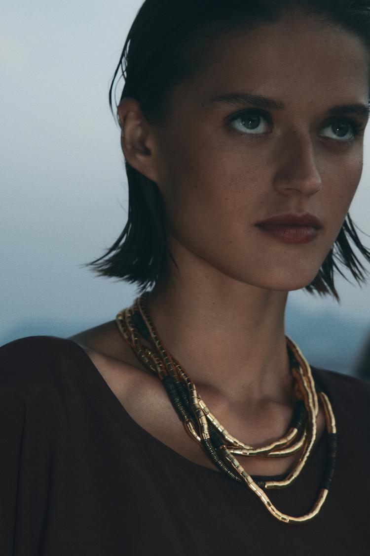 MULTI-PIECE COMBINED NECKLACE Golden ZARA Turkey - Main Image