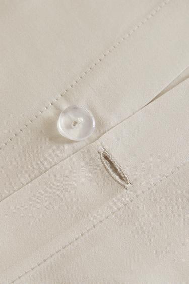 SATEEN DUVET COVER WITH PIPING - Light grey by Zara