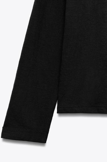 T-SHIRT RUSTIQUE FLAMÉ - Noir de Zara - Image 6