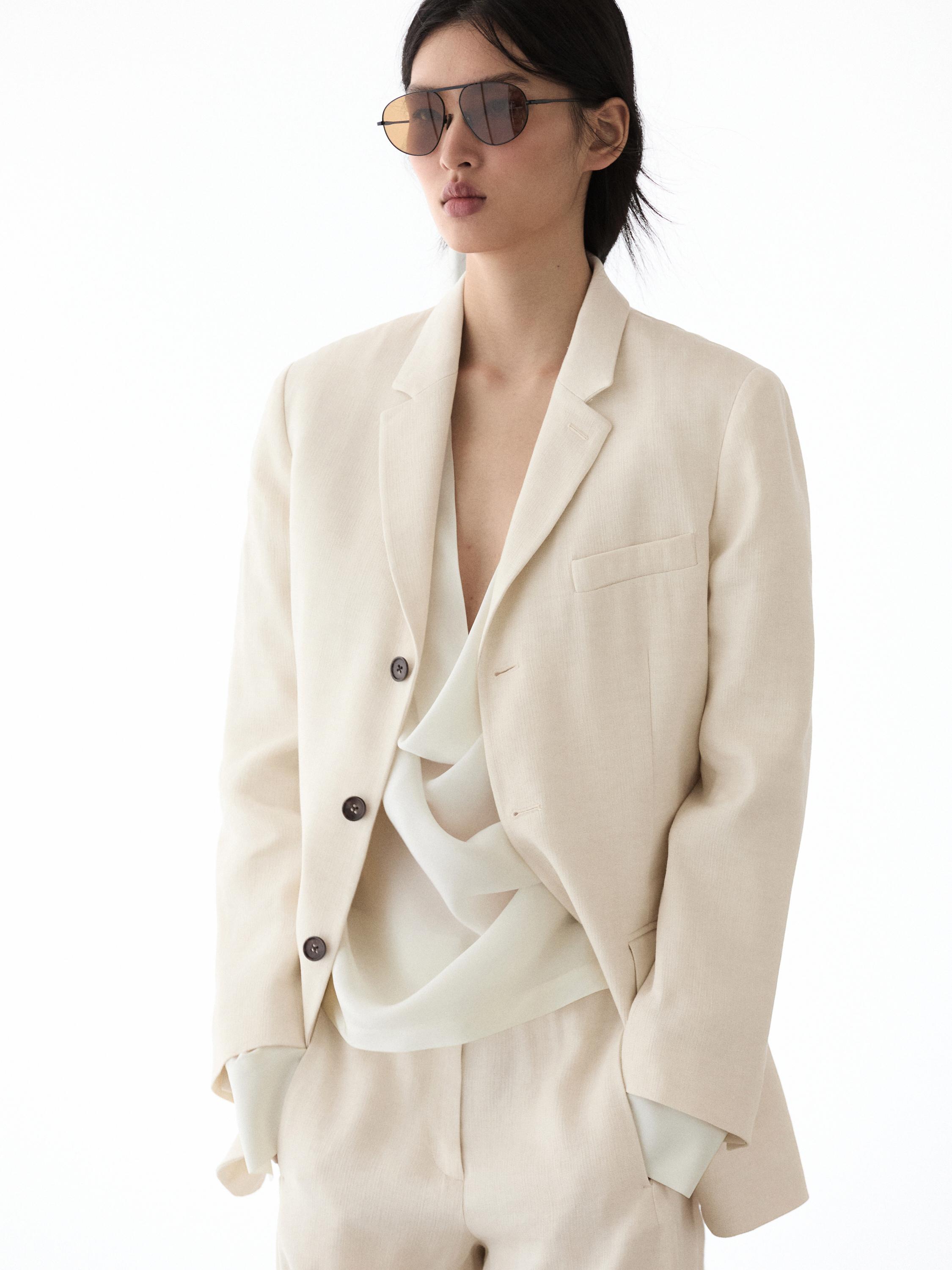Linen blend suit blazer