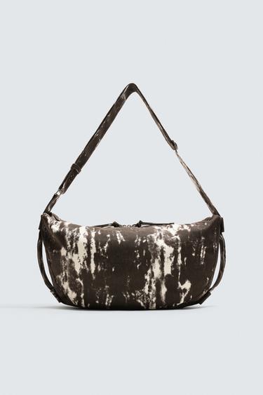 PRINTED FABRIC BAG - Brown by Zara