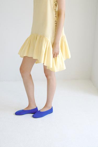 MESH BALLET FLATS - Blue by Zara