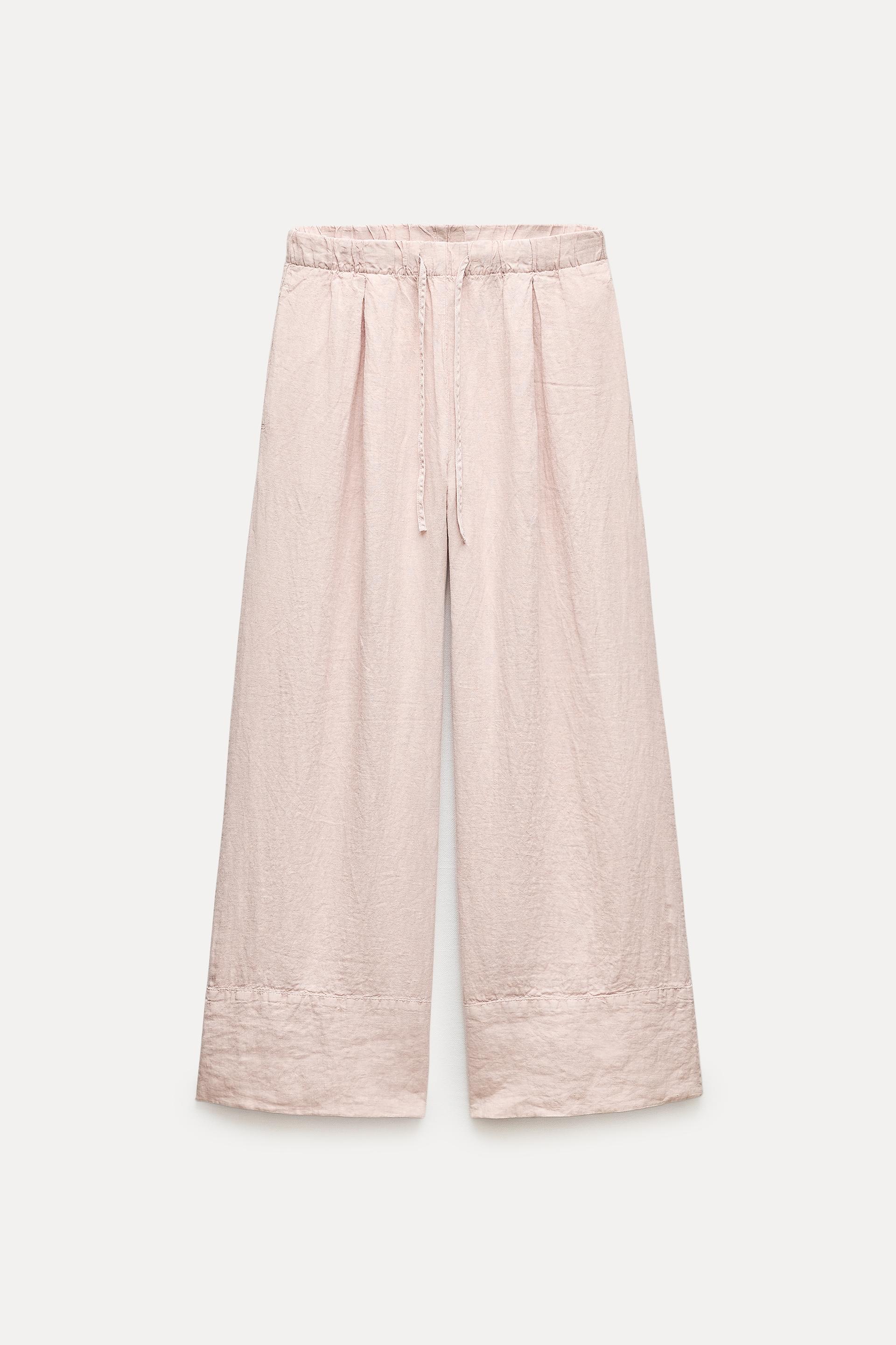 ZW COLLECTION 100% LINEN PALAZZO TROUSERS