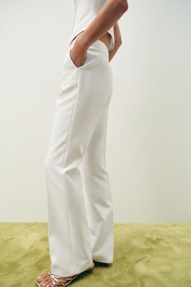 PANTALON DE SMOKING - Blanc cassé de Zara - Image 4