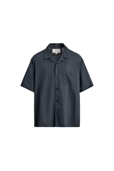 CAMISA REGULAR FIT VOILE ALGODÓN - Gris azul de Zara