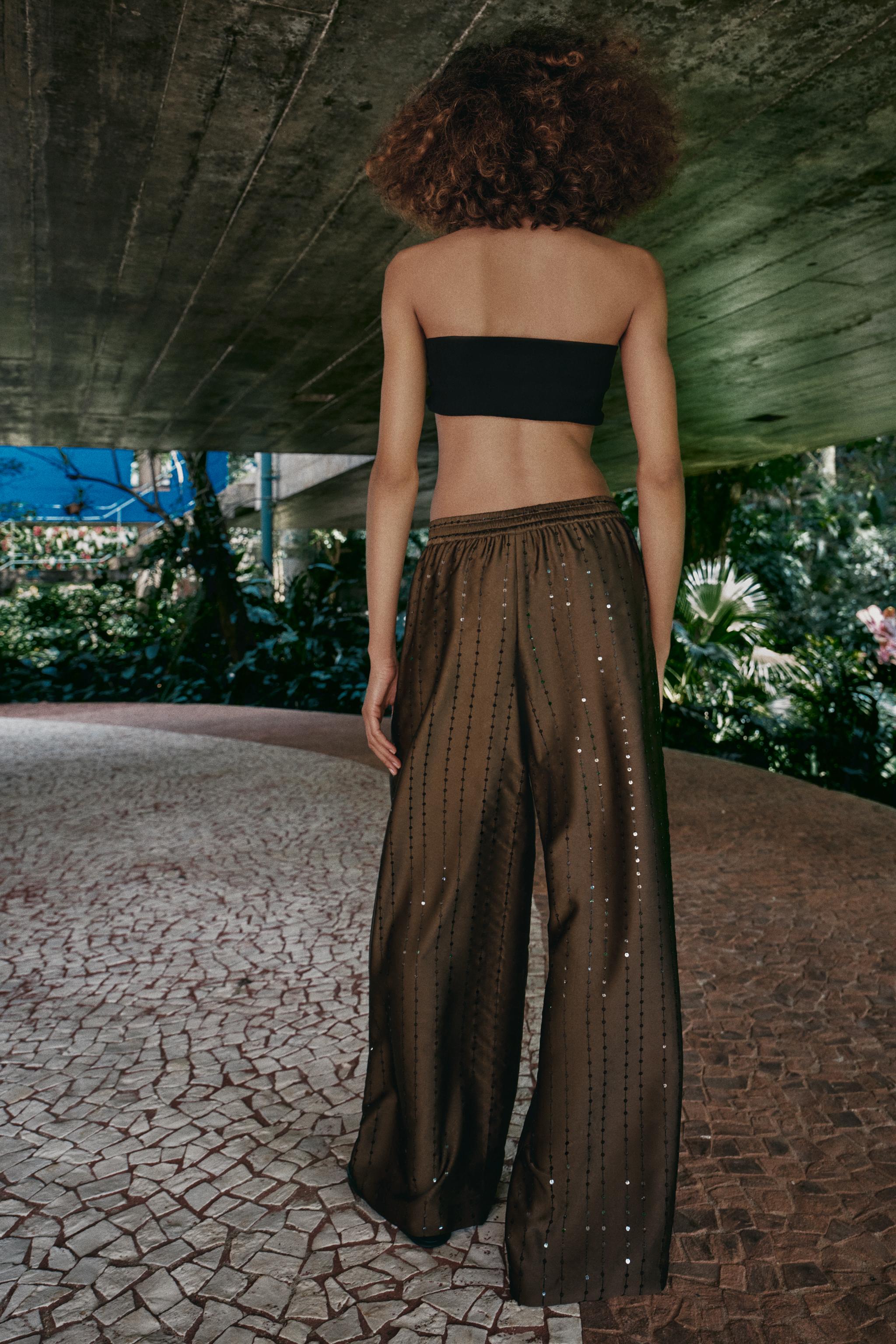 FLOWY SEQUIN PANTS