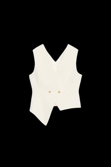 ZW COLLECTION ASYMMETRIC WAISTCOAT - Ecru by Zara - Image 0