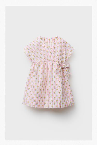 Zara FLORAL PRINT DRESS - Ecru