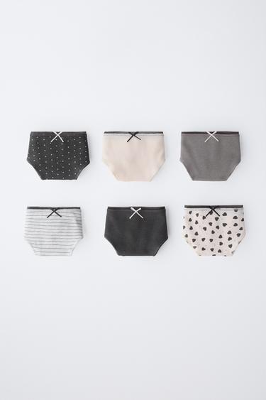 6-14 AÑOS/ PACK SEIS BRAGUITAS ESTAMPADO - Negro de Zara