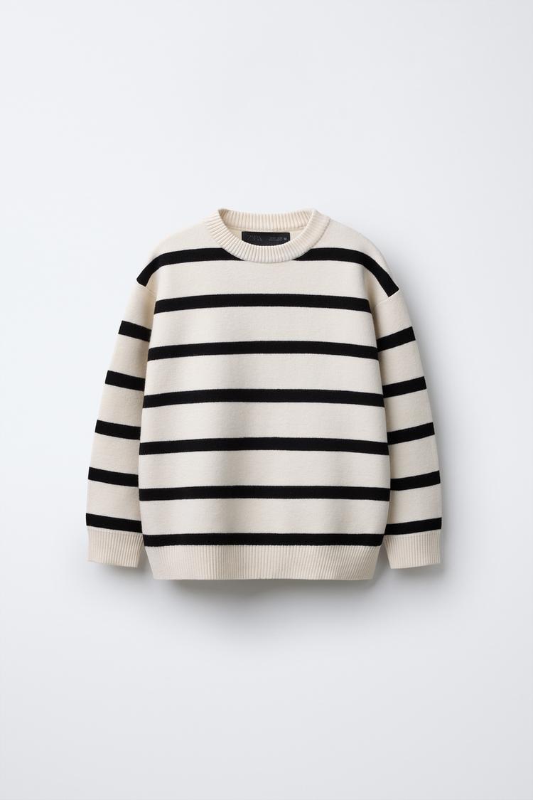 Sweater Pull Zara Noir PULL EN MAILLE DOUCE Blanc Noir ZARA Suisse