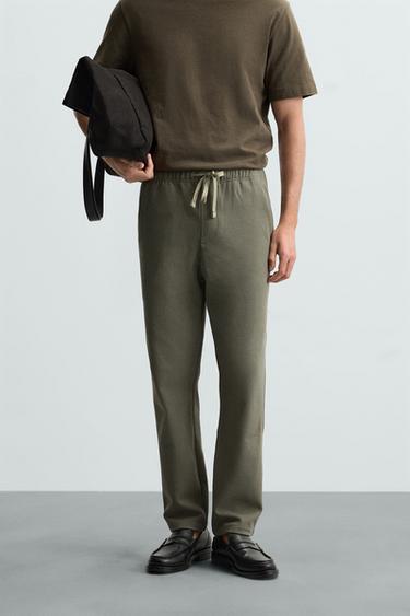 PANTALÓN CINTURA JOGGER CONFORT - Khaki oscuro de Zara