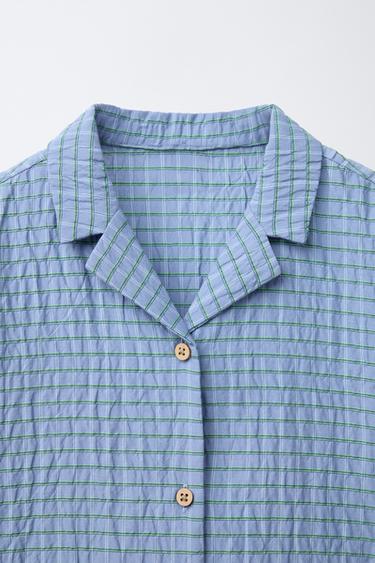 6-14 YEARS/ CHECKED SHIRT AND BERMUDA PYJAMAS - Blue by Zara