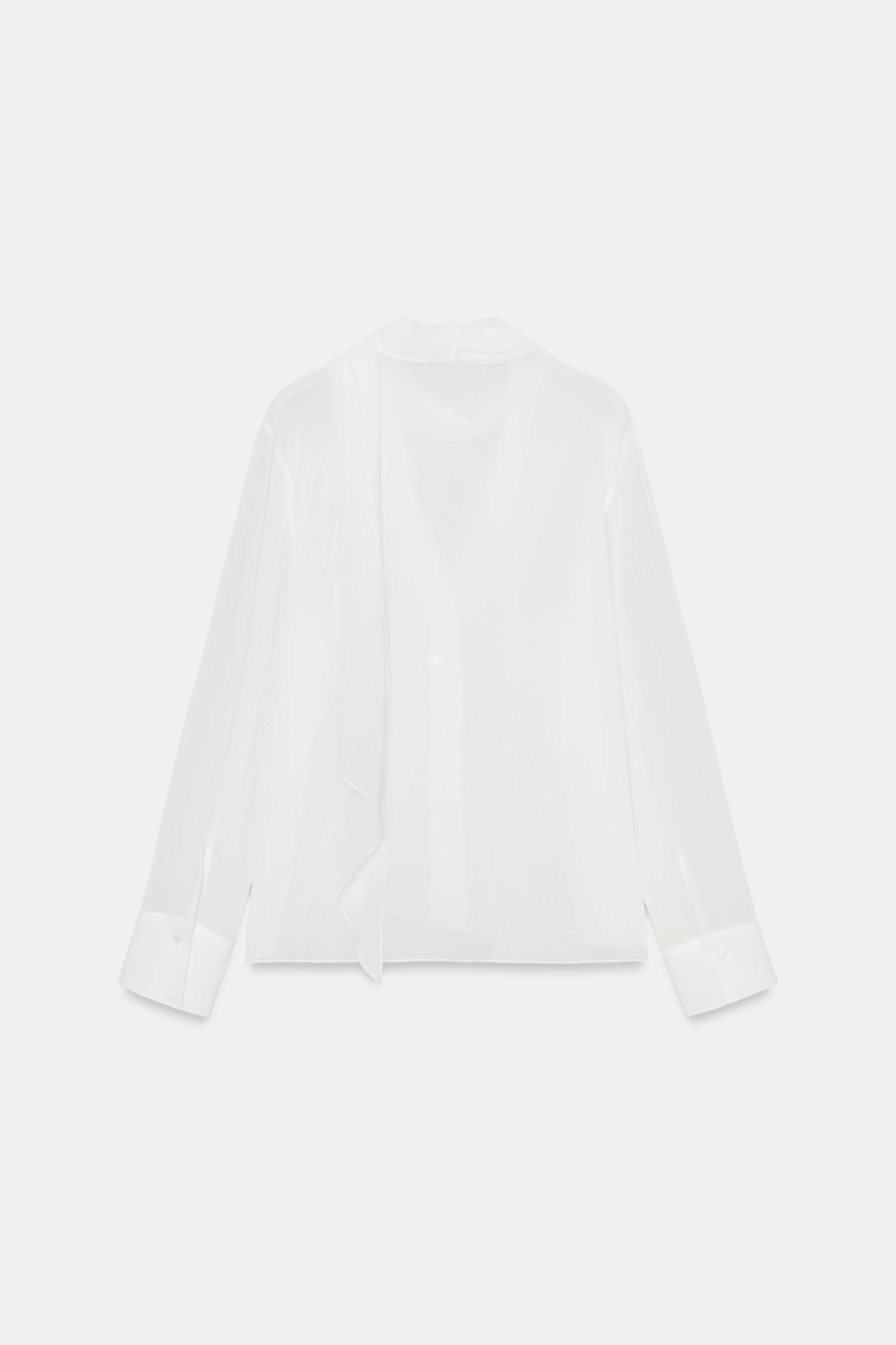 SEMI-SHEER FLOWER BLOUSE
