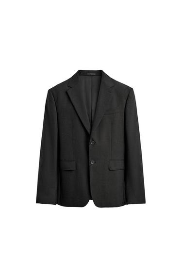100% WOOL SUIT BLAZER - Anthracite Grey by Zara