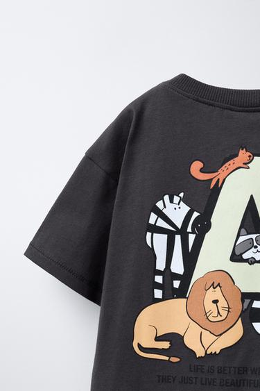 T-SHIRT À IMPRIMÉ ANIMAUX - Gris anthracite de Zara - Image 3