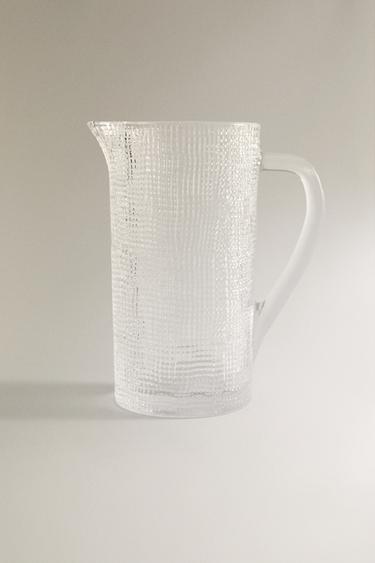 RAISED DESIGN GLASS JUG -  by Zara - Image 0