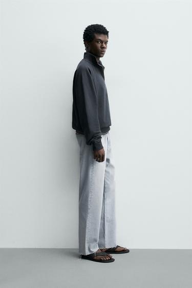 WASHED QUARTER-ZIP SWEATSHIRT - Anthracite grey by Zara - Image 3