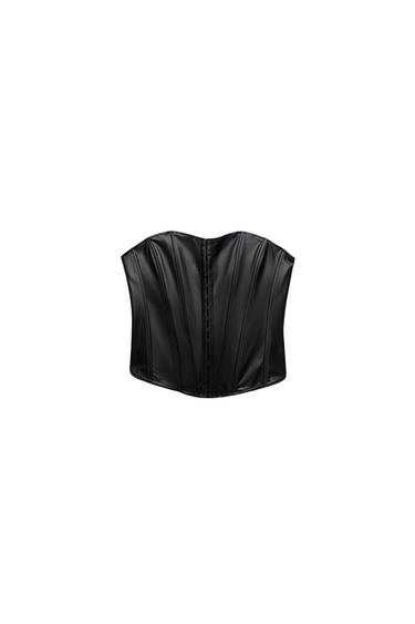 FAUX LEATHER CROP TOP