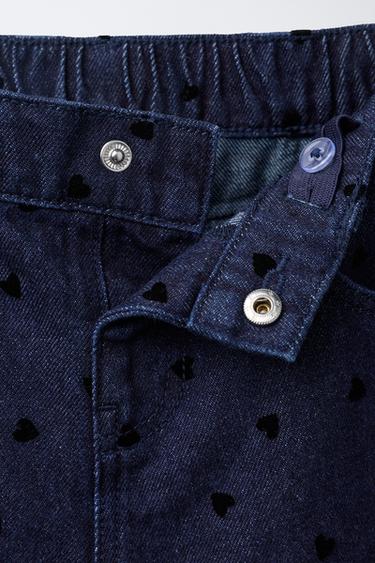 JEAN LARGE CŒURS FLOCK - Bleu de Zara - Image 2