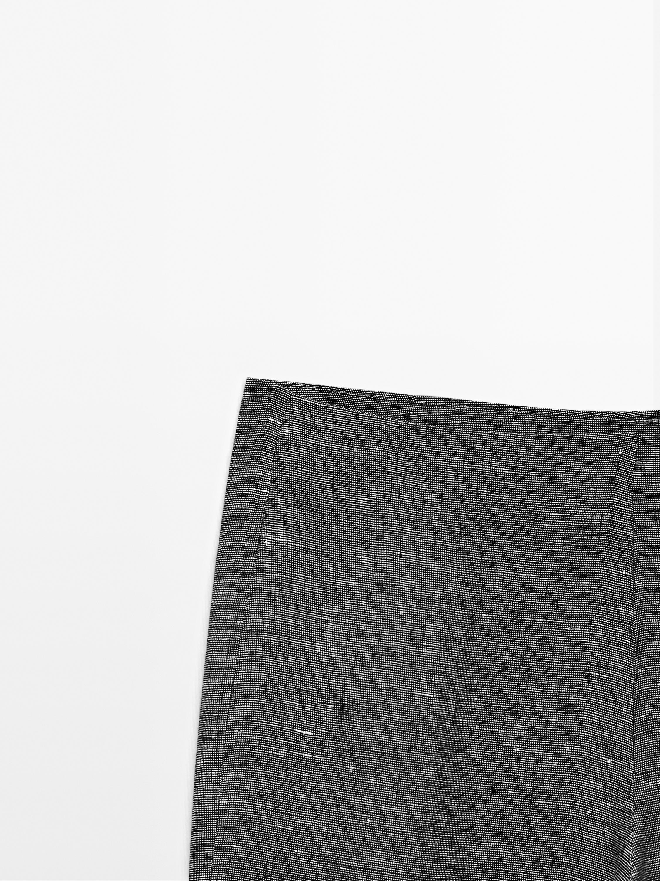 100% linen straight-leg trousers