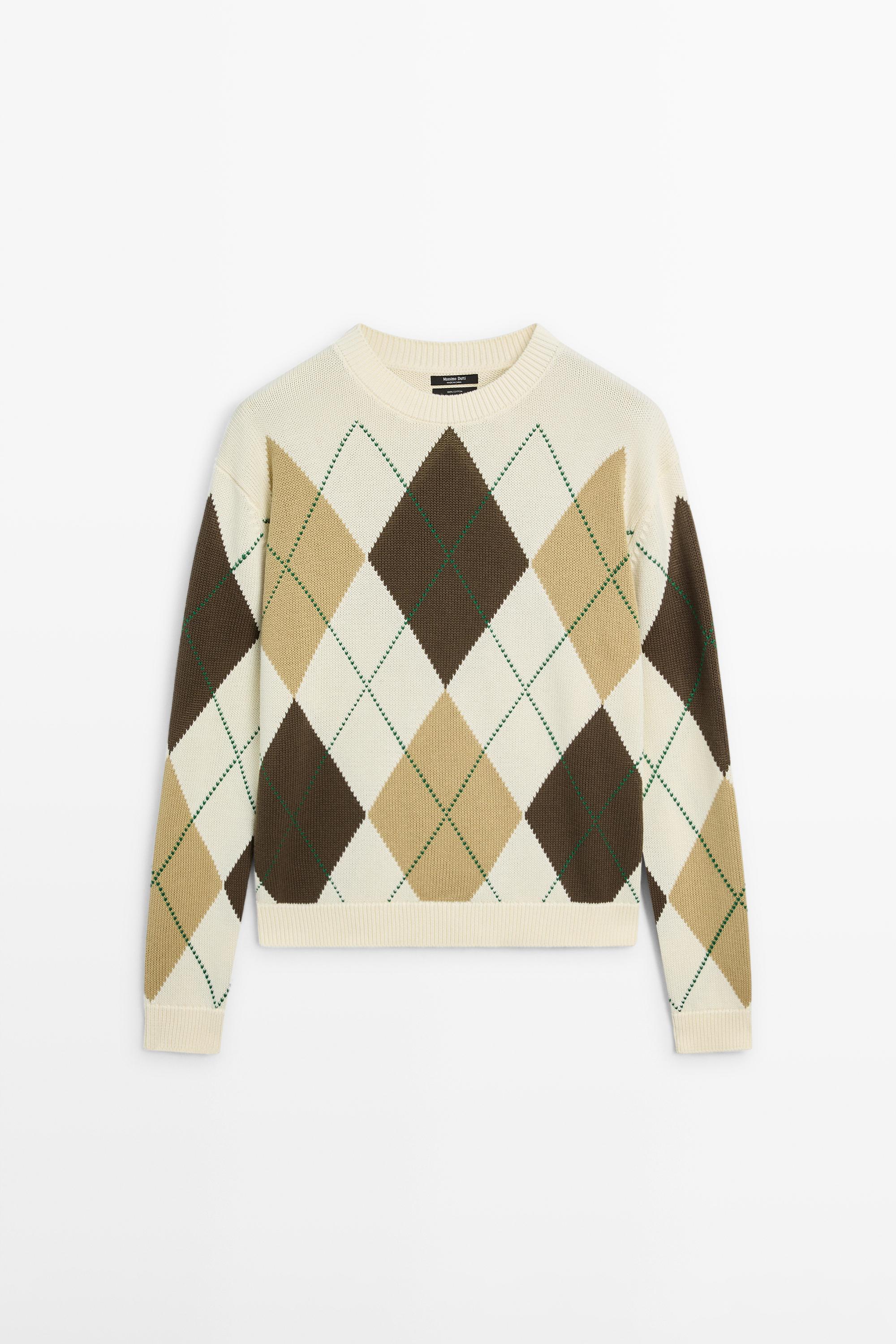 Pull en maille losanges 100% coton