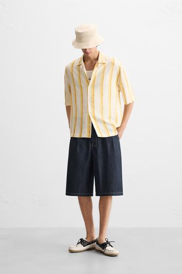 WIDE-FIT DENIM BERMUDA SHORTS - Indigo by Zara - Image 0