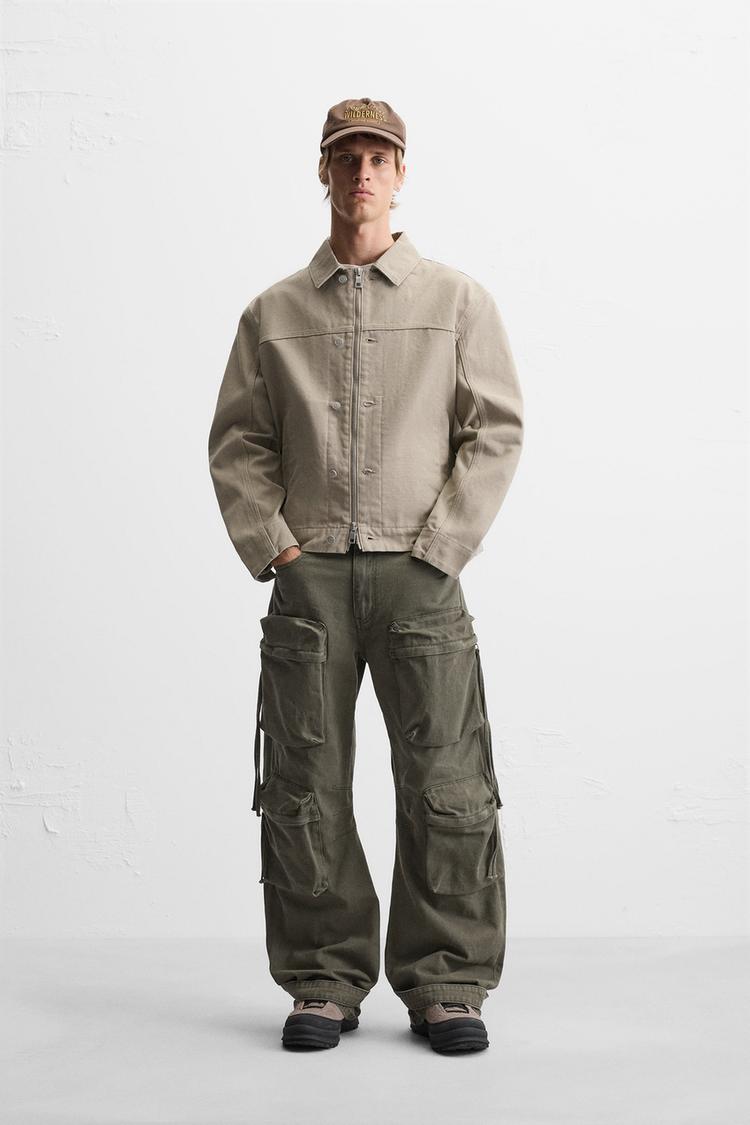 ウォッシュドジップアップジャケット - ベージュ | ZARA Japan / 日本