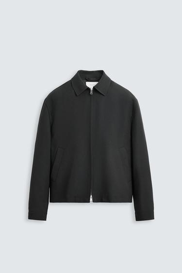 Zara WOOL OVERSHIRT - Anthracite grey