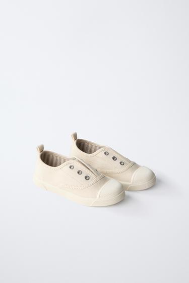 SNEAKER AUS BAUMWOLLE - Gebrochenes Weiß von Zara