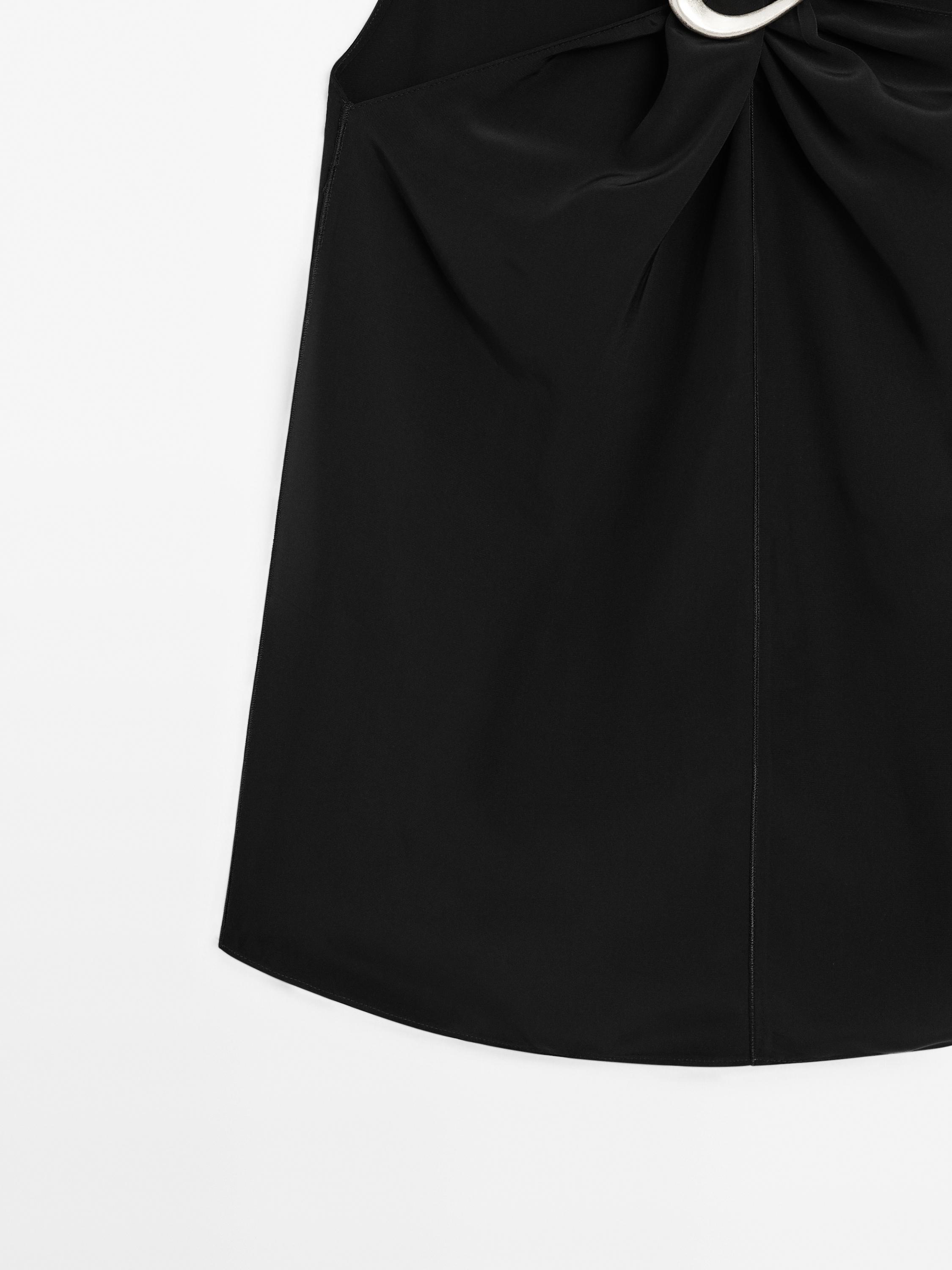 Halter top with removable brooch detail