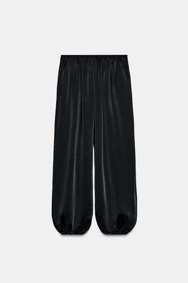 АТЛАСНЫЕ БРЮКИ-ШАРОВАРЫ — ЧЕРНЫЙ от Zara