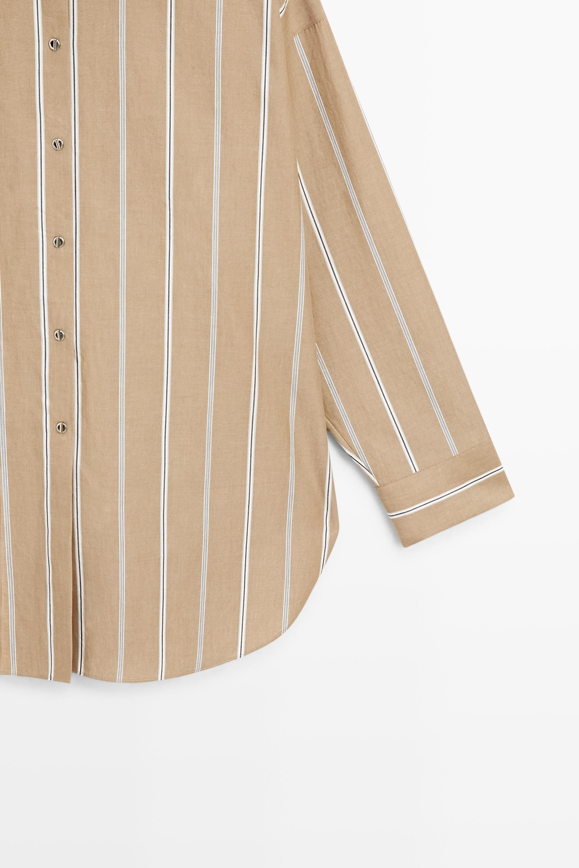 Chemise rayée à boutons bijoux