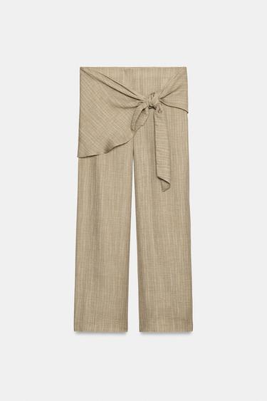 PANTALÓN RÚSTICO PAREO - Tostado de Zara - Imagen 0